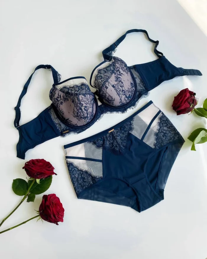 luxurious-dark-blue-set-of-bra-and-panties-with-lace-having-roses-on-the-background