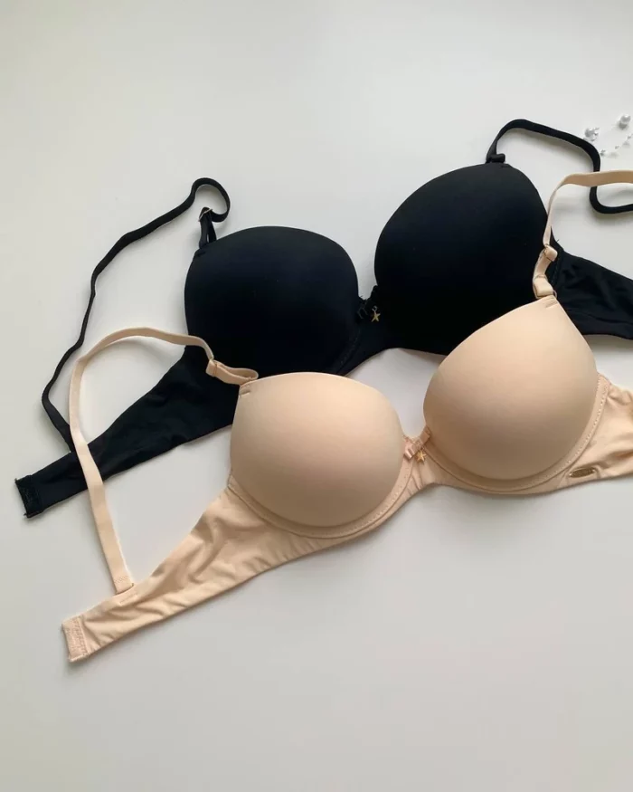 smooth-classic-black-and-beige-bras-with-push-up-and-bows-C-cup