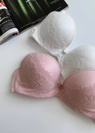 gentle-classic-pink-and-white-polka-dot-bras-with-soft-lace-and-bows