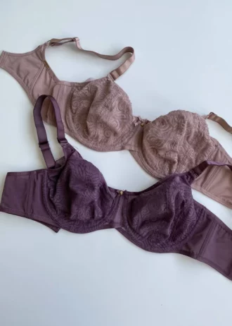 beige-and-purple-lace-bras-with-bows-without-foam