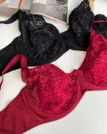 beautiful-black-and-red-classic-bras-with-velvet-spraying-without-foam-Acousma-D-cups