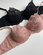 tempting-black-and-powdery-lace-balconette-bras-with-thin-foam-D-cup