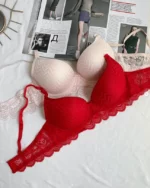 red-and-beige-classic-bras-with-triangle-pattern-on-the-cups-with-thin-foam-and-lace-on-the-lower-part