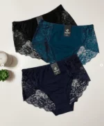 black-greenish-blue-and-blue-high-waisted-cotton-slips-with-lace-for-large-sizes-Antifu