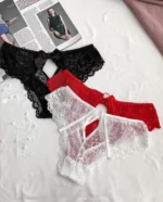 tempting-white-black-and-red-lace-brazilian-panties-with-incisions-and-bows