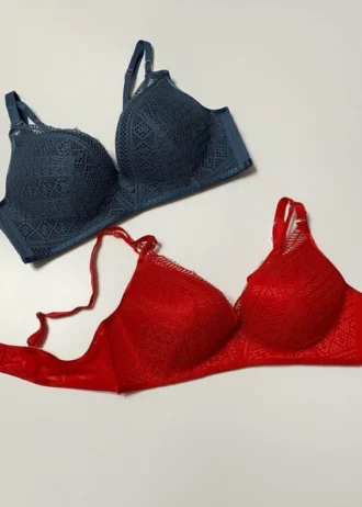modern-blue-and-red-bustier-bras-without-push-up-with-belts-and-triangle-pattern