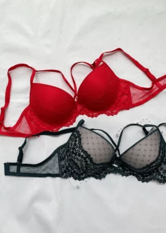 black-and-red-polka-dot-bras-with-beautiful-lace-on-the-lower-part-and-belts-and-gentle-mesh