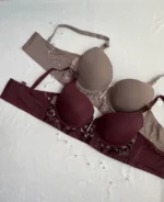 modern-smooth-cocoa-and-crimson-bustier-bras-with-beautiful-lace-on-the-lower-part-and-thin-foam