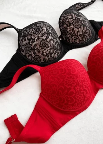 smooth-black-and-beige-and-red-classic-bras-with-a-flower-pattern-on-the-cups