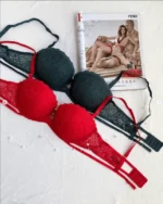 green-and-red-lace-balconette-bras-with-push-up-and-belts-and-magazine-on-the-background