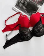 black-and-beige-and-red-lace-bras-with-thin-foam-for-C-D-cups-with-a-magazine