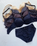 polka-dot-sets-of-bras-and-panties-with-pieces-of-lace-and-bows-of-different-colors