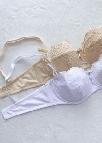 gentle-beige-and-white-balconette-bras-with-lace-on-the-cups-and-without-push-up