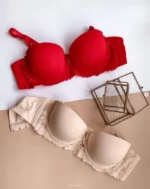 smooth-red-and-beige-balconette-bras-with-lace-on-the-lower-part and-push-up