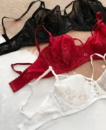 black-red-and-white-mesh-bras-without-foam-with-pieces-of-lace-and-belts-on-the-upper-part