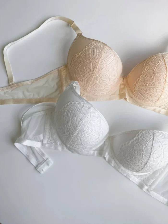 beige-and-white-lace-classic-bras-with-thin-foam-and-mesh-C-cups