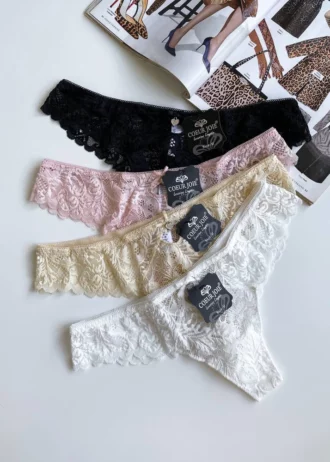 gentle-beige-white-black-and-pink-lace-thongs
