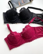 wonderful-cherry-and-black-lace-bustier-bras-with-thin-foam-D-cups