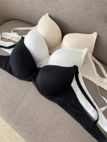 basic white black and beige classic bras with thin foam D cups