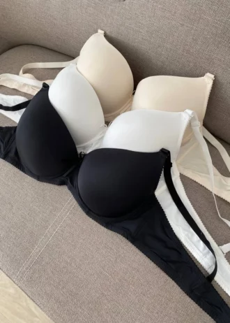 basic white black and beige classic bras with thin foam D cups