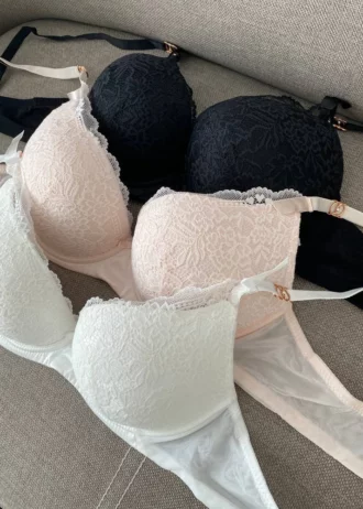 basic lace white beige and black bras C cups