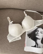 a basic lace white bra C cups