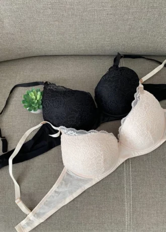 basic lace beige and black bras C cups