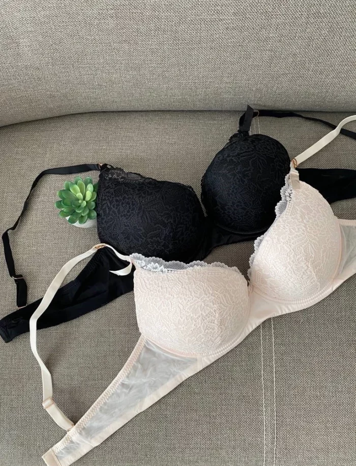 basic lace beige and black bras C cups