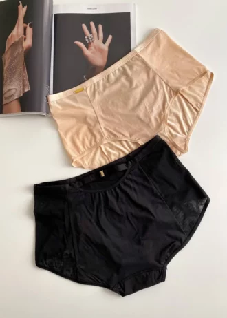 wonderful smooth beige and black high-waisted panties Lanny Mode
